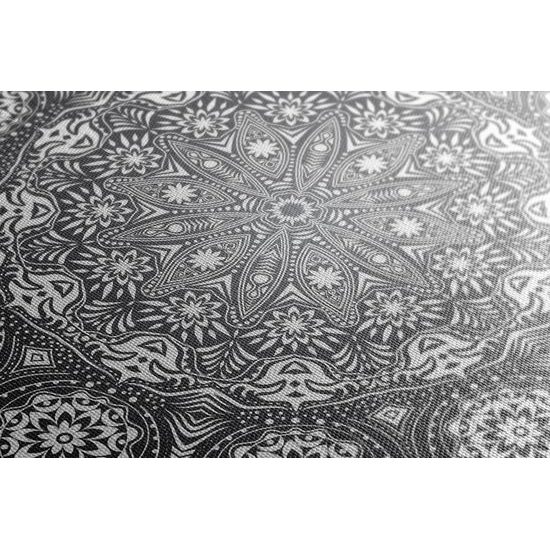 Obraz černobílá luxusní Mandala
