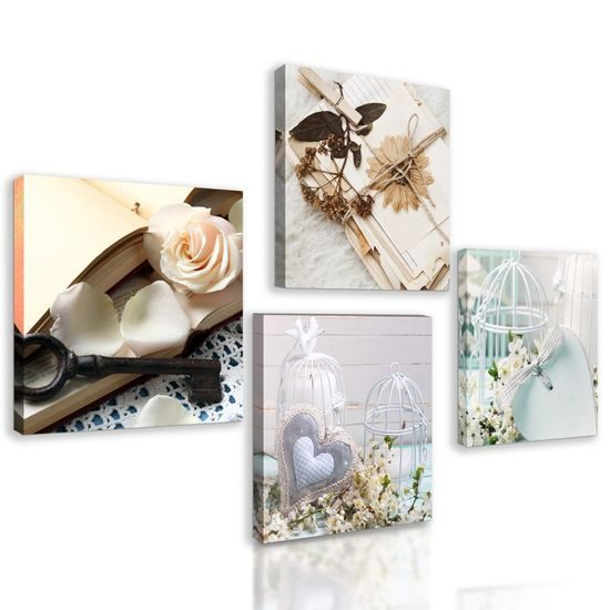 Set obrazů romantické zátiší