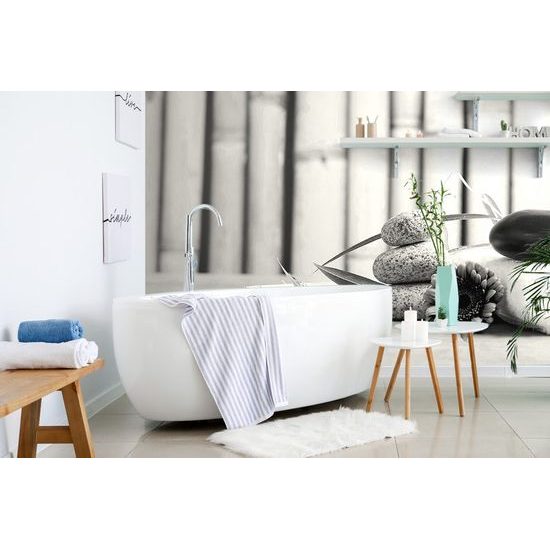 Krásná samolepící fototapeta meditační zátiší v černobílém provedení