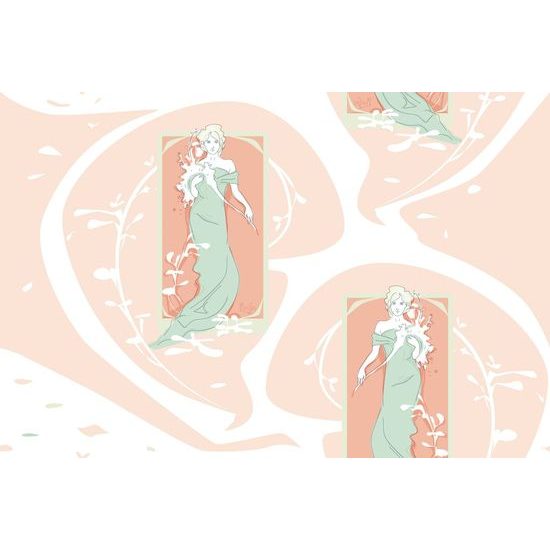 Samolepící tapeta zobrazení nádherné ženy ve světlém provedení