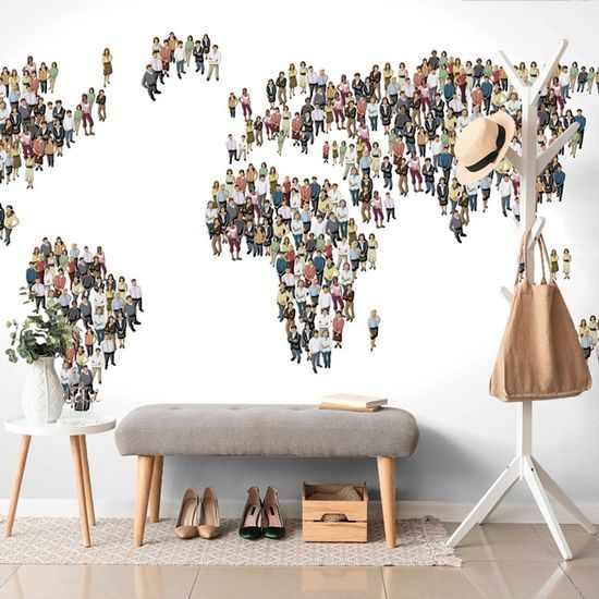 Samolepící tapeta mapa tvořená lidmi