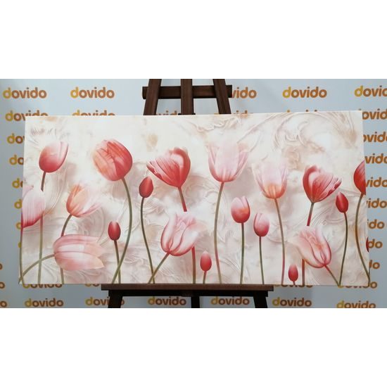 Obraz jemnost starorůžových tulipánů