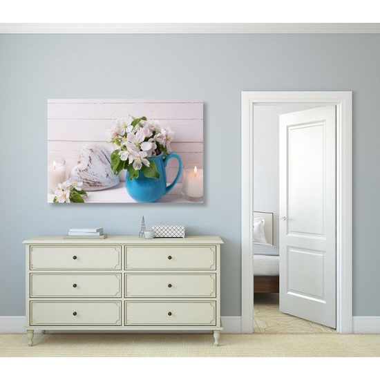 Obraz zátiší s dřevěným pozadím