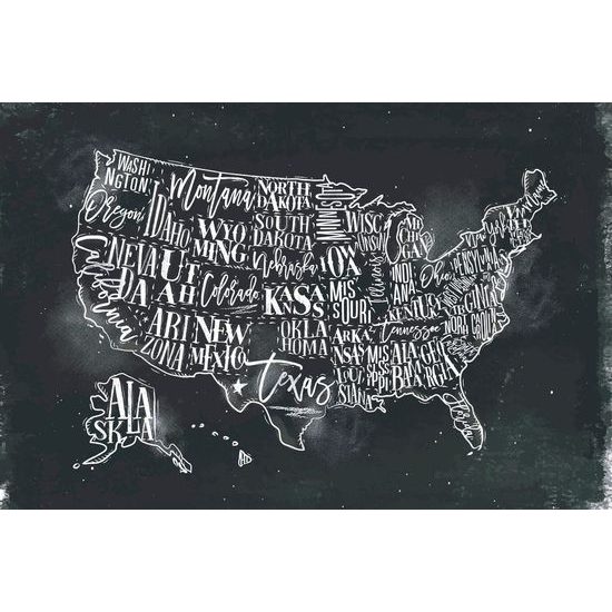 Samolepící tapeta zajímavá mapa USA