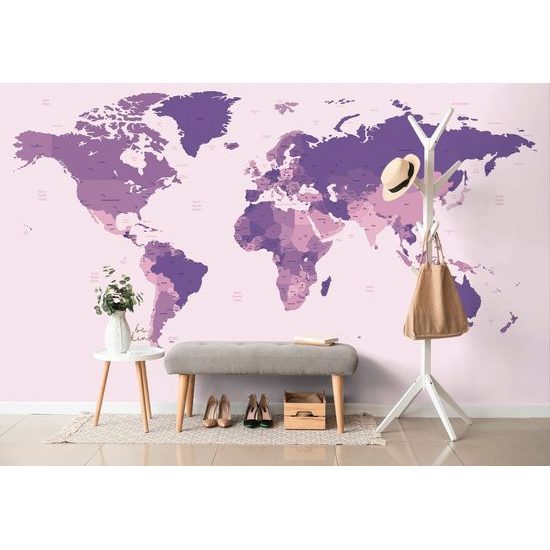 Samolepící tapeta mapa států ve fialovém provedení