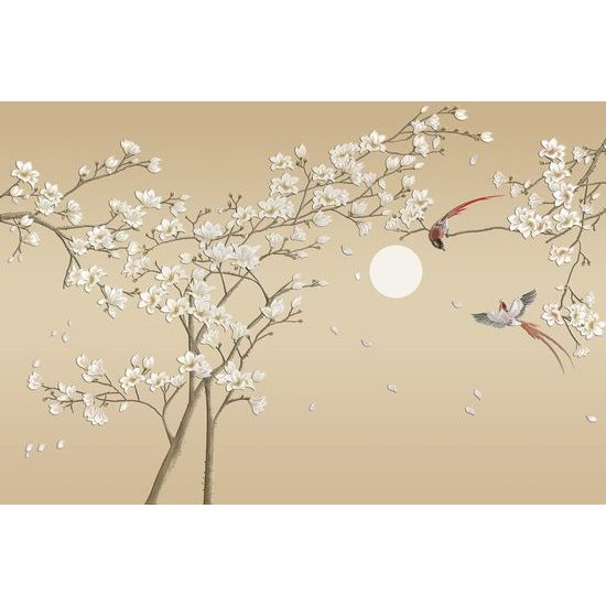 Nádherná tapeta větev stromu s ptáčky