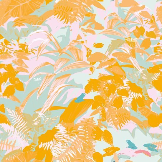 Samolepící tapeta tropický prales ve žlutém provedení