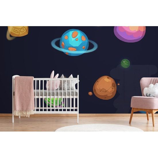 Jedinečná tapeta kreslené planetky
