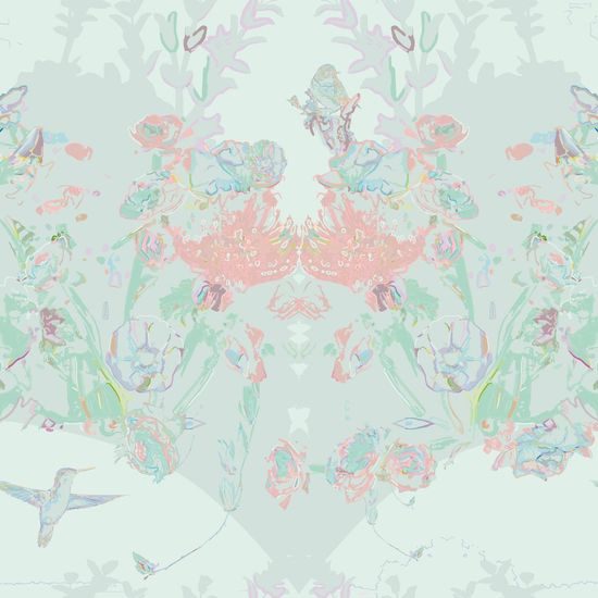 Tapeta magická louka na zeleném pozadí