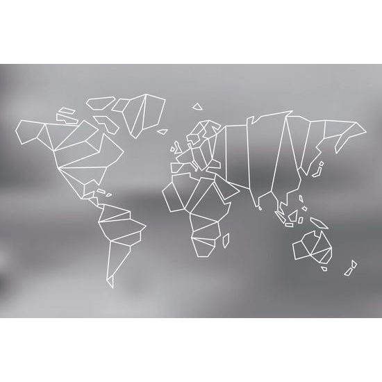 Samolepící tapeta umělecká abstrakce mapy světa v černobílém provedení