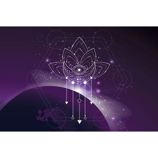 Obraz Feng Shui symbol na fialovém pozadí