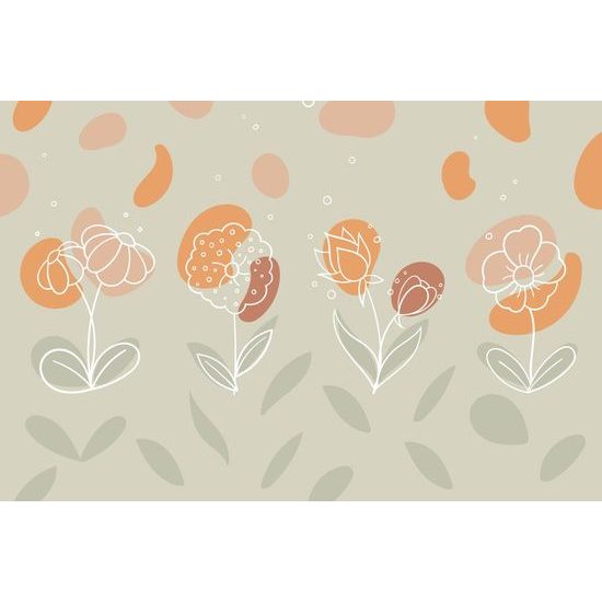 Tapeta jemné květiny na barevném pozadí