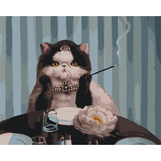 Malování podle čísel kočka se šperky