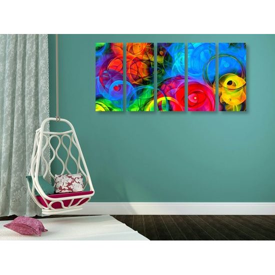 5-dílný obraz výbuch barev