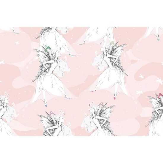 Samolepící tapeta okouzlující víla v růžovém provedení