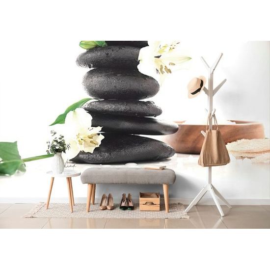 Fototapeta masážní kameny s mořskou solí