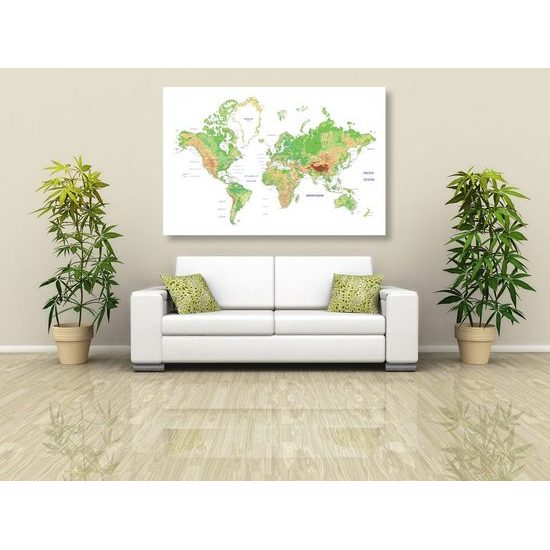 Obraz geografická mapa světa