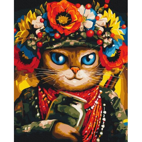 Malování podle čísel kočka s věncem