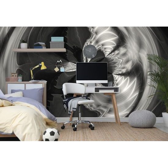 Tapeta černobílá fantasy abstrakce