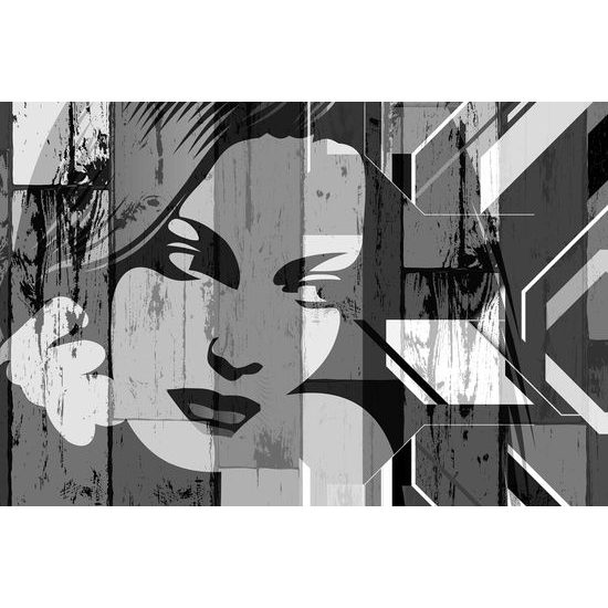 Obraz černobílá krása ženy v pop art stylu