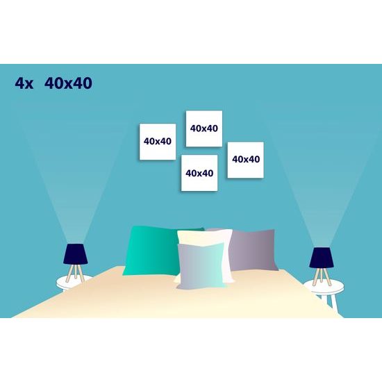 Set obrazů kompozice Feng Shui prvků