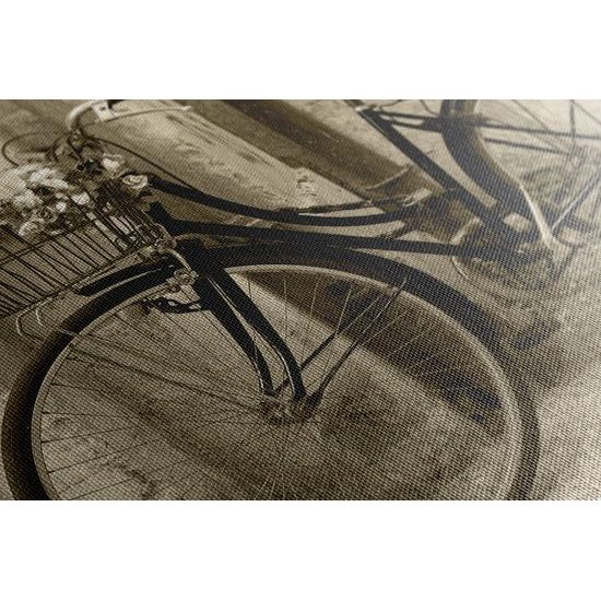 Obraz sépiové kolo v Italském městečku