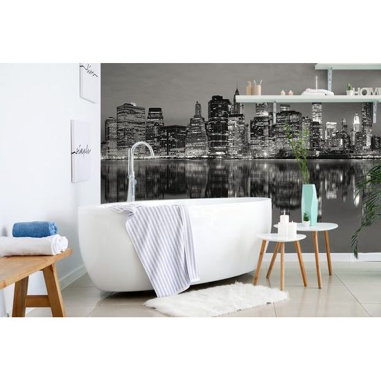 Fototapeta černobílý noční Manhattan