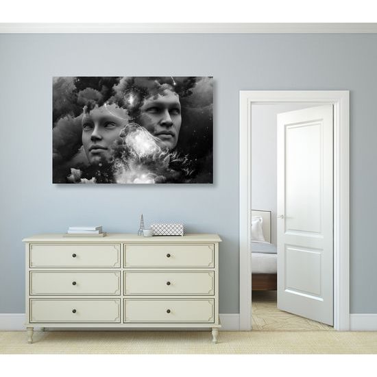 Obraz neomezená síla mysli v černobílém provedení