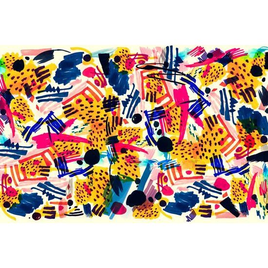 Zajímavá samolepící tapeta abstrakce v pop art stylu