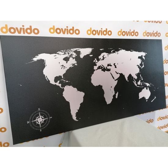 Obraz moderní mapa světa v černobílém provedení