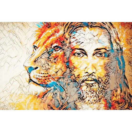 Obraz spojení lva a stvořitele