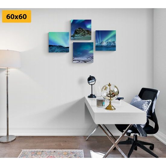 Set obrazů okouzlující polární záře