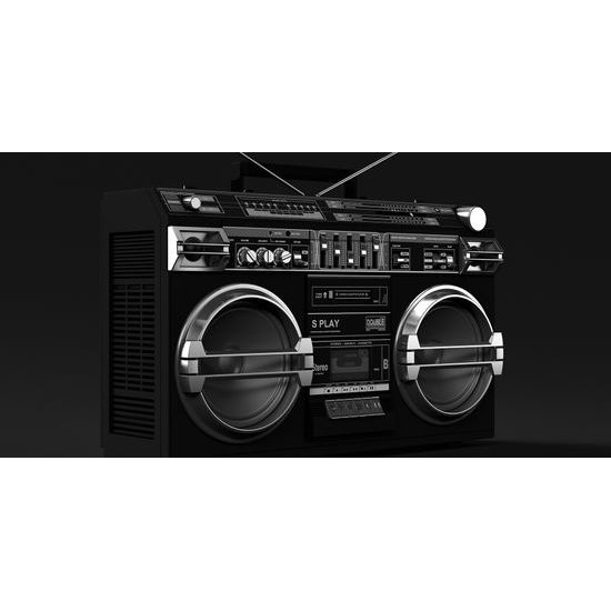 Obraz disco rádio v černobílém provedení