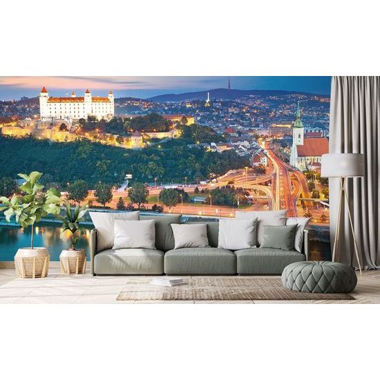 Samolepící fototapeta večerní pohled na Bratislavu