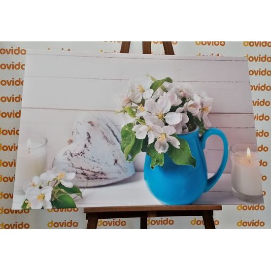 Obraz zátiší s dřevěným pozadím