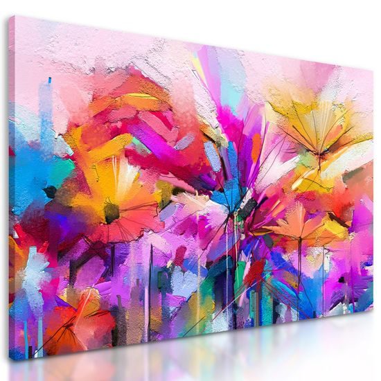 Obraz abstrakce pestrobarevných květin