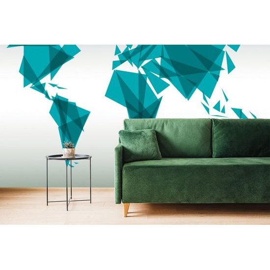 Samolepící tapeta mapa světa tvořená trojúhelníky