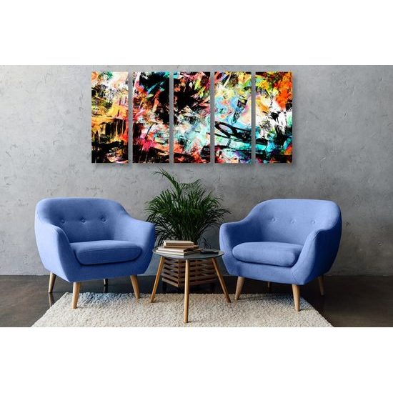 5-dílný obraz graffiti umění ve zvláštním provedení