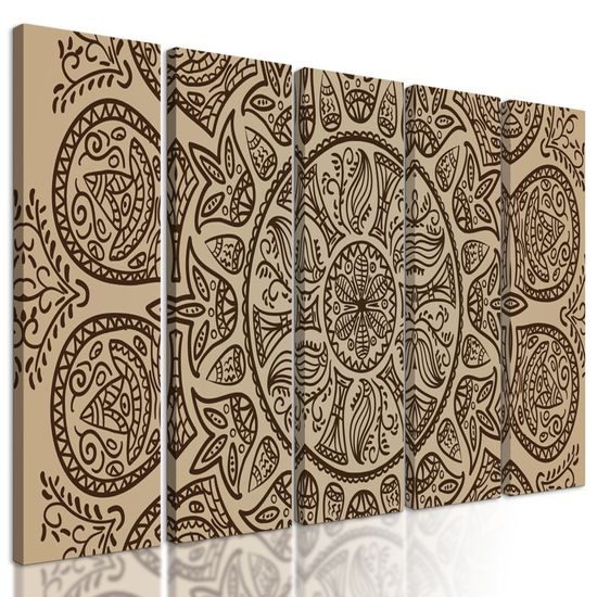 5-dílný obraz kmenová Mandala