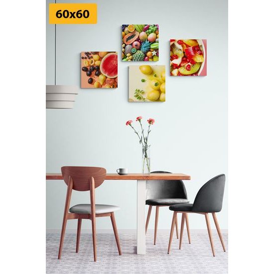 Set obrazů exotické ovoce