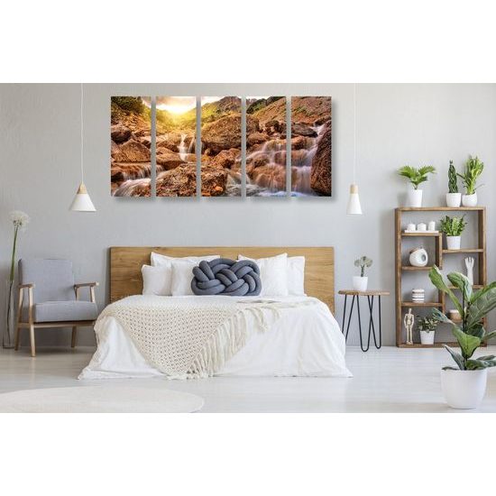 5-dílný obraz nádherné vodopády