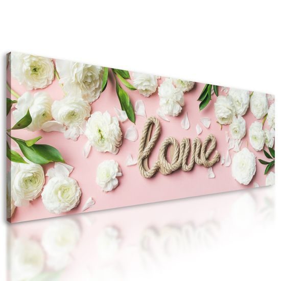 Obraz nápis Love na romantickém pozadí