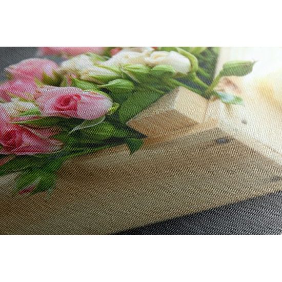 Obraz bednička plná růží