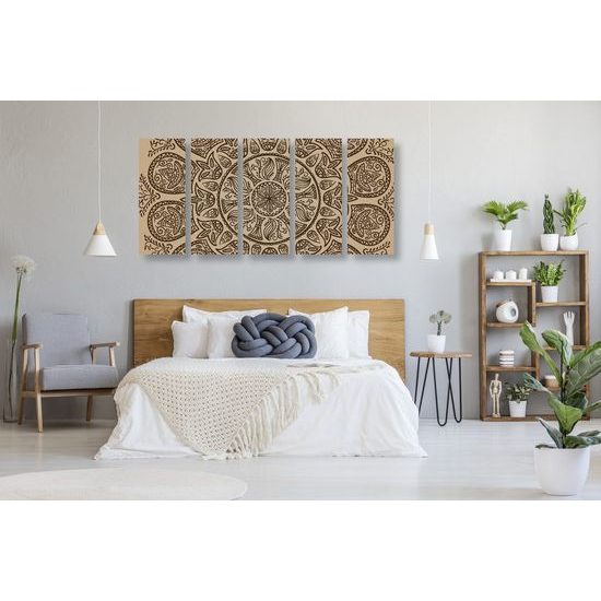 5-dílný obraz kmenová Mandala