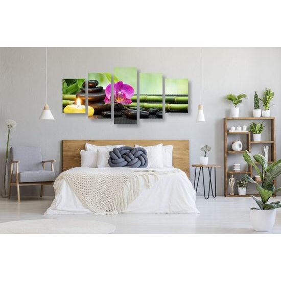 5-dílný obraz zahrada Feng Shui