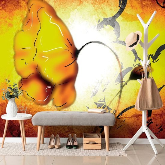 Samolepící tapeta originální květ s etno nádechem