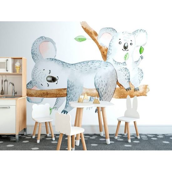 Samolepící tapeta zlaté koaly na větvi