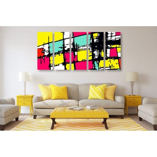 5-dílný obraz jedinečný pop-art