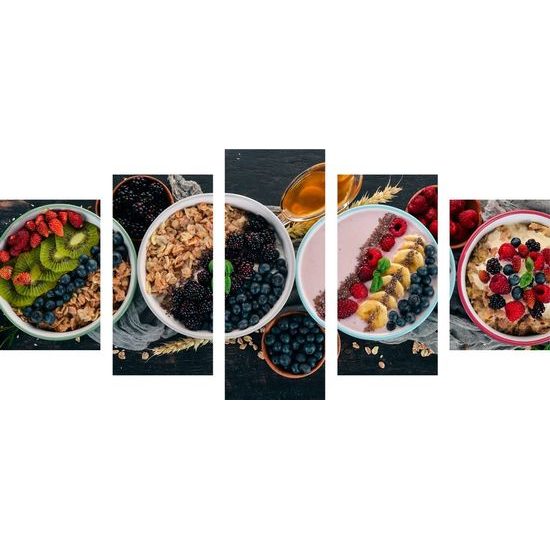 5-dílný obraz zdravé fitness snídaně