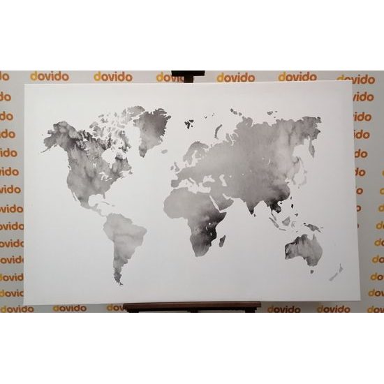 Obraz nádherná akvarelová mapa světa v černobílém provedení